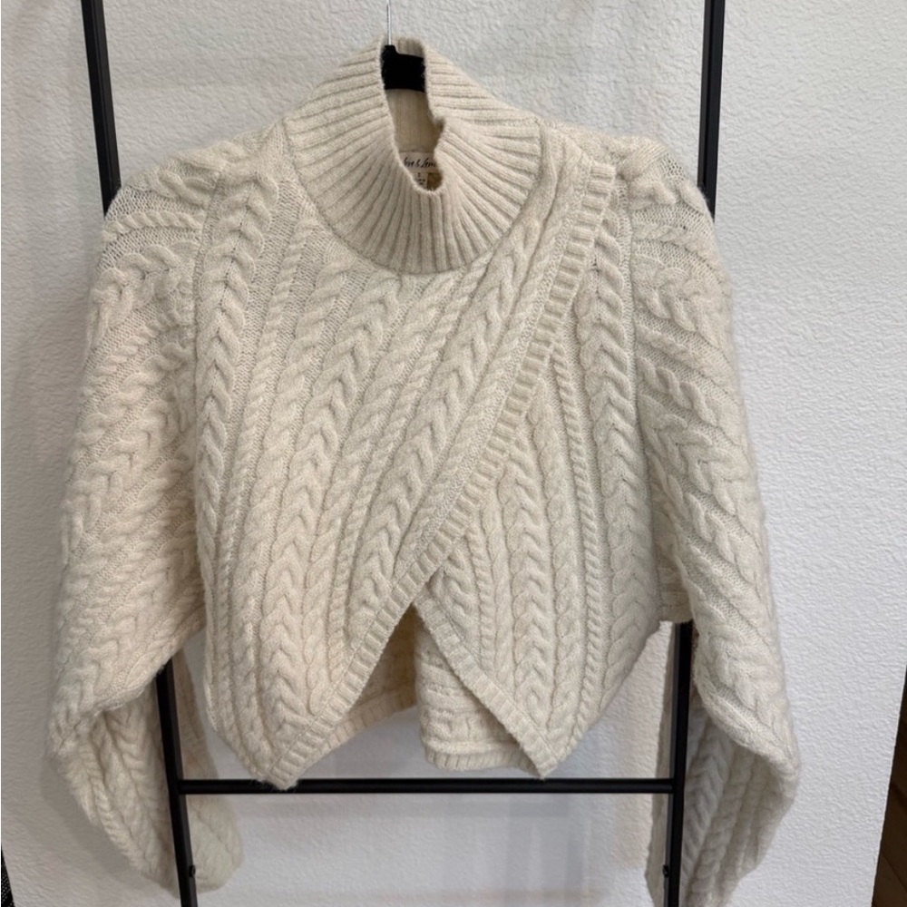 For Love And Lemons Cream Turtleneck Sweater